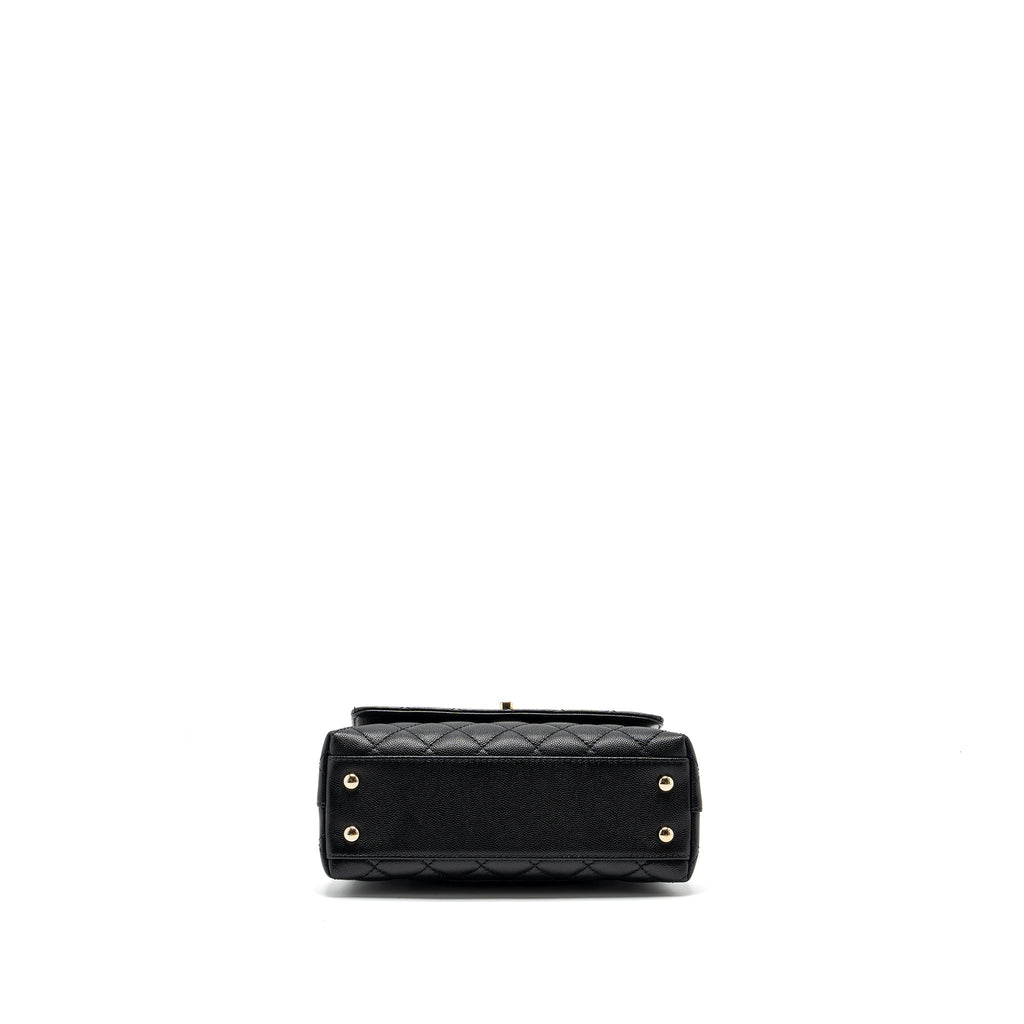 CHANEL SMALL COCO HANDLE CAVIAR BLACK LGHW (MICROCHIP)