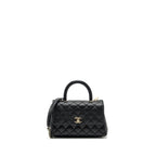 CHANEL SMALL COCO HANDLE CAVIAR BLACK LGHW (MICROCHIP)