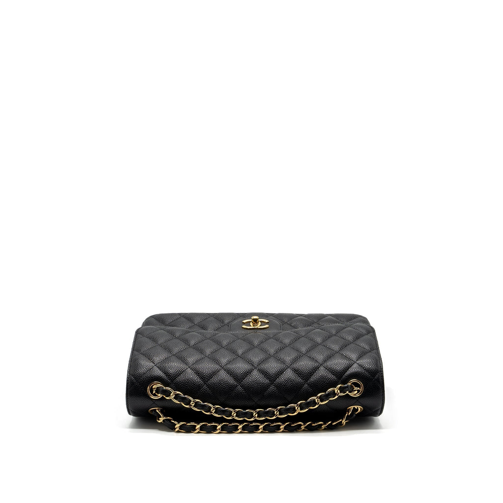 CHANEL JUMBO CLASSIC DOUBLE FLAP BAG CAVIAR BLACK GHW