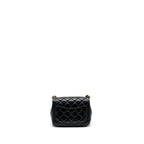 CHANEL PEARL CRUSH MINI SQUARE FLAP BAG LAMBSKIN BLACK GHW (MICROCHIP)