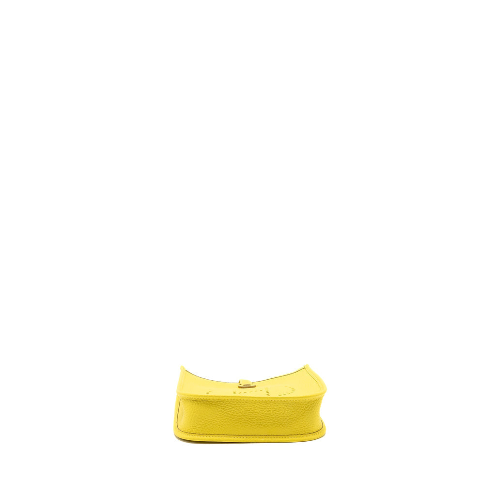 Hermes Mini Evelyne Clemence Lime SHW