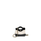 CHANEL 31 NANO CLUTCH WITH CHAIN SHINY LAMBSKIN WHITE/BLACK LGHW (MICROCHIP)