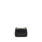 CHANEL 24P PEARL CHAIN MINI FLAP BAG LAMBSKIN BLACK GHW (MICROCHIP)