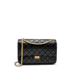 CHANEL LARGE 2.55 REISSUE FLAP BAG AGED CALFSKIN BLACK GHW
