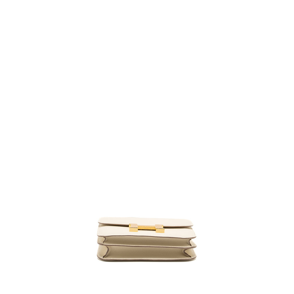 Hermes mini constance Epsom Craie GHW