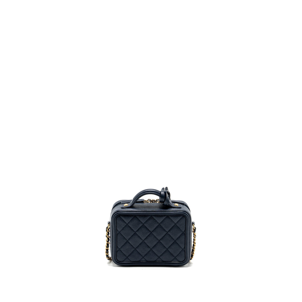 CHANEL MINI FILIGREE CAMERA BAG CAVIAR DARK BLUE GHW