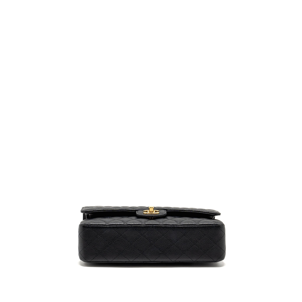 CHANEL MEDIUM CLASSIC DOUBLE  FLAP BAG CAVIAR  BLACK GHW