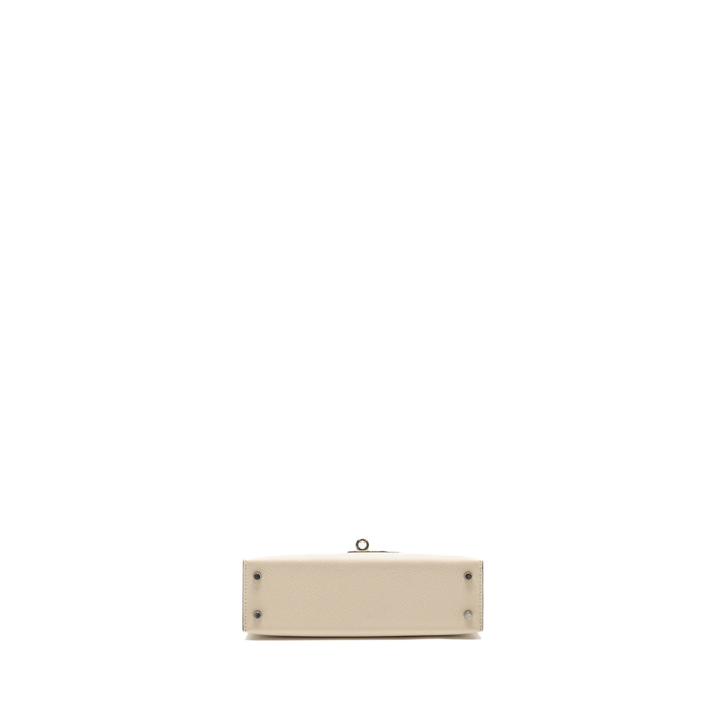 Hermes mini kelly II epsom Craie / Black SHW