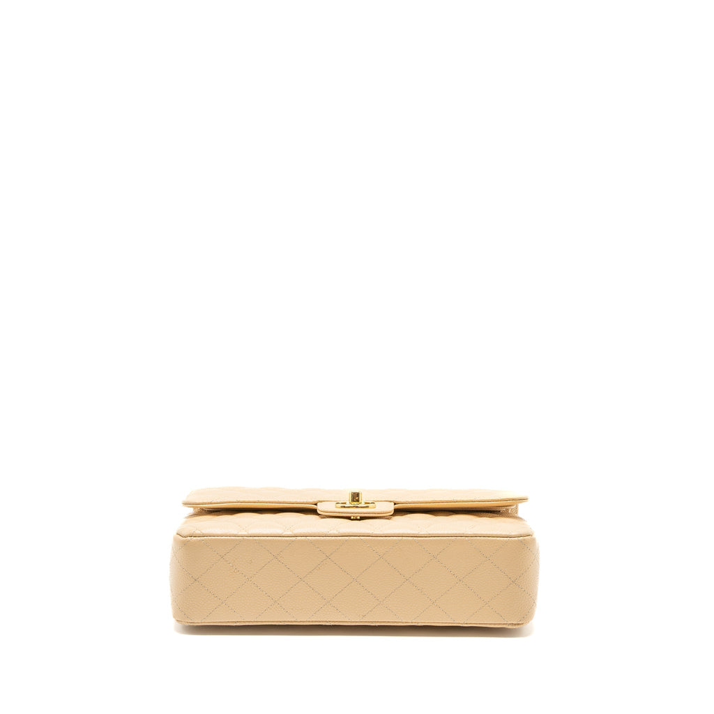 CHANEL MEDIUM CLASSIC DOUBLE FLAP BAG CAVIAR BEIGE GHW