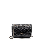 CHANEL SMALL 2.55 REISSUE FLAP BAG AGED CALFSKIN BLACK SHW