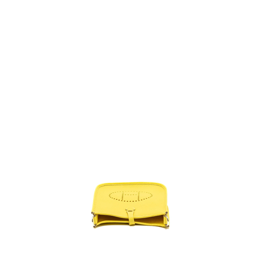 Hermes Mini Evelyne Clemence Lime SHW