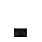 CHANEL CLASSIC WALLET ON CHAIN CAVIAR BLACK SHW (MICROCHIP)