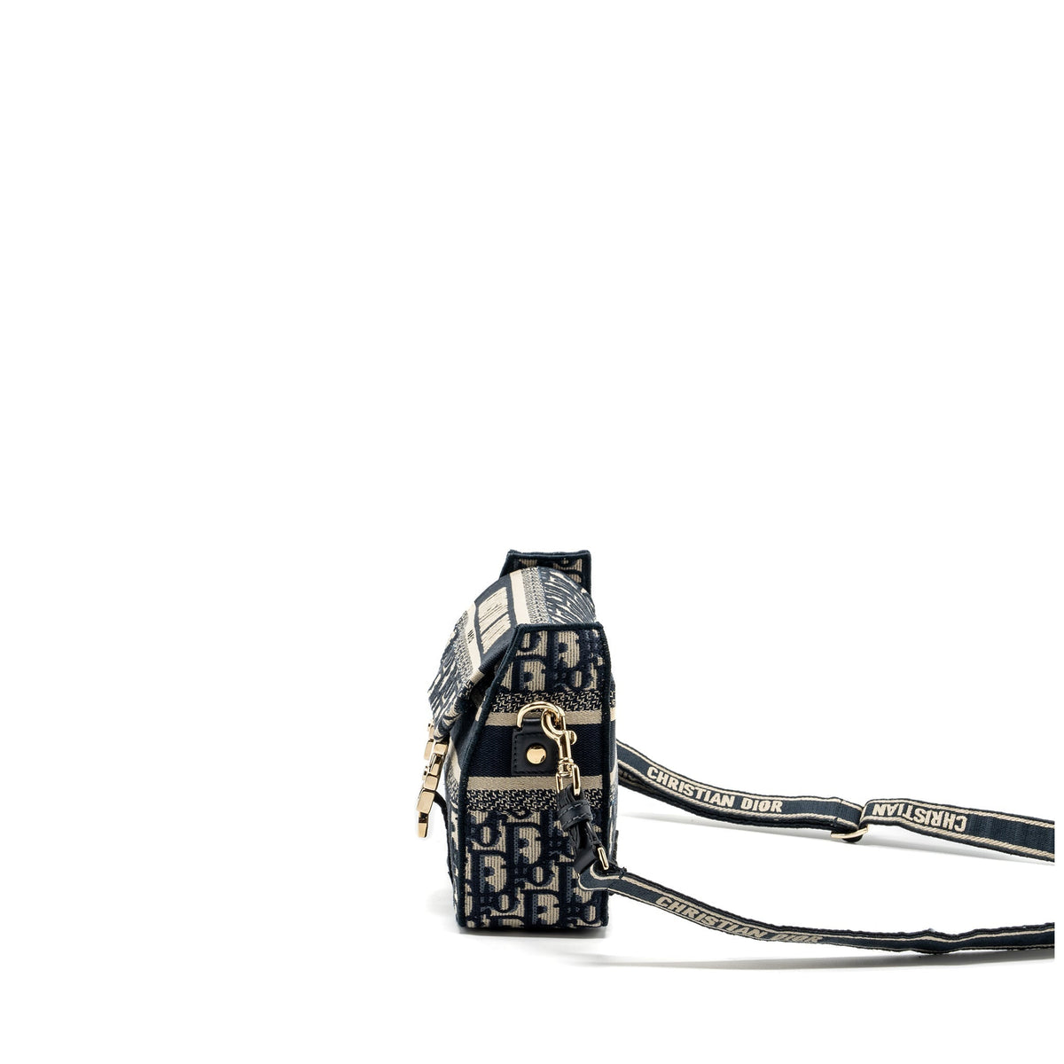 DIOR SMALL DIORCAMP BAG BLUE DIOR OBLIQUE EMBROIDERY GHW