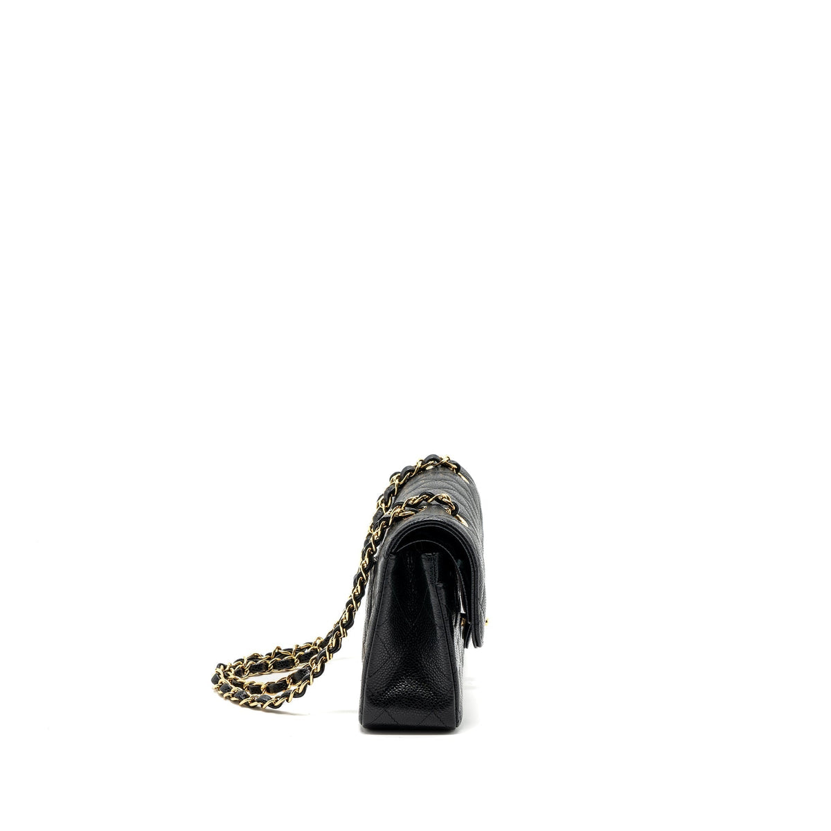 CHANEL SMALL CLASSIC DOUBLE FLAP BAG CAVIAR BLACK GHW(MICROCHIP)