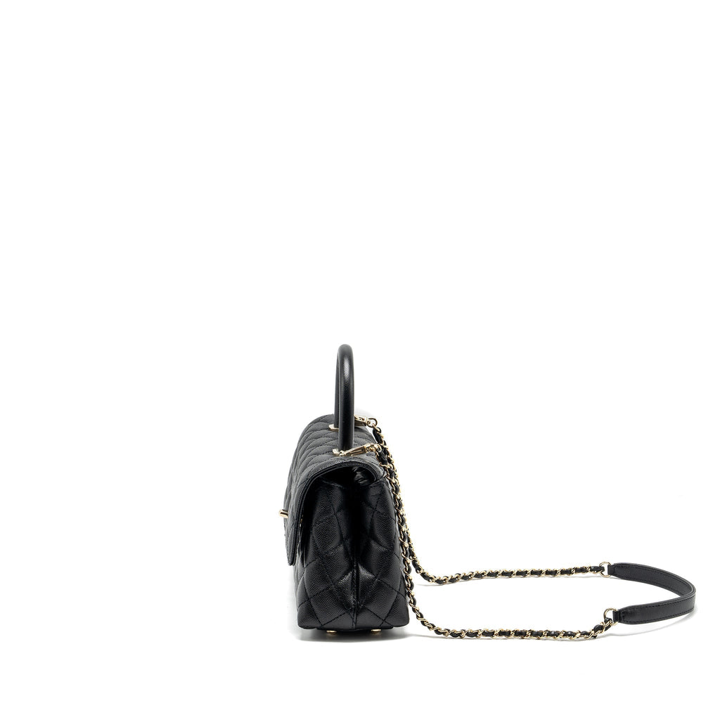 CHANEL SMALL COCO HANDLE CAVIAR BLACK LGHW (MICROCHIP)