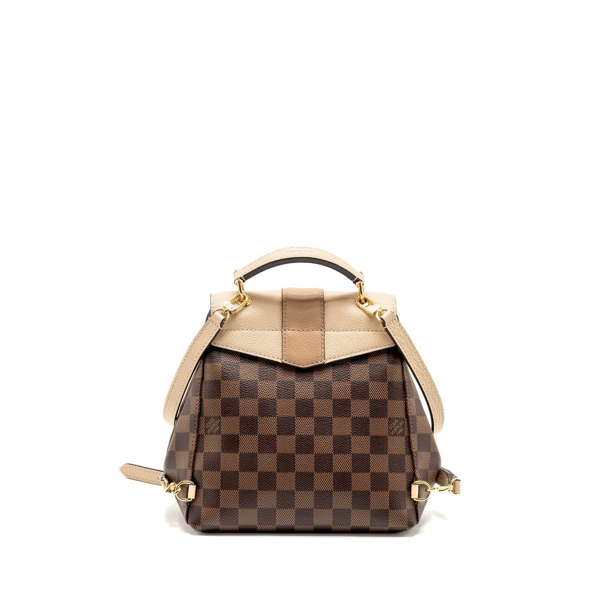 LOUIS VUITTON CLAPTON BACKPACK DAMIER EBENE CANVAS/LEATHER LIGHT PINK GHW