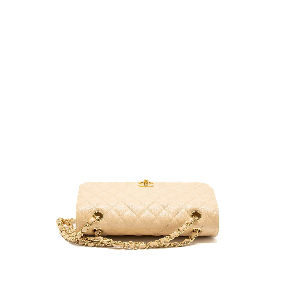 CHANEL MEDIUM CLASSIC DOUBLE FLAP BAG CAVIAR BEIGE GHW