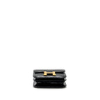HERMES MINI CONSTANCE SHINY ALLIGATOR MISSISSIPPIENSIS BLACK GHW