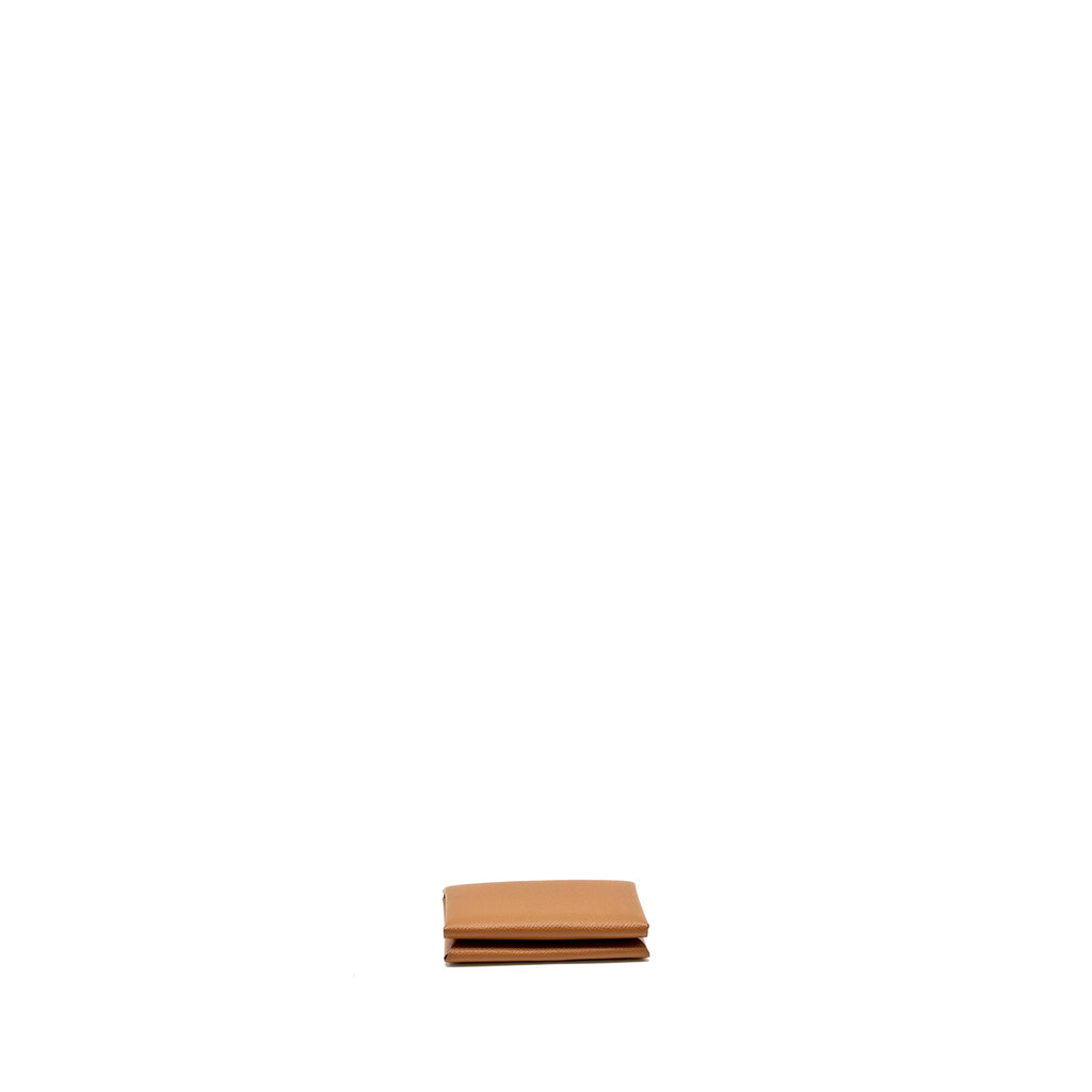 Hermes Calvi Duo Cardholder Epsom Gold SHW
