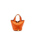HERMES PICOTIN 18 LOCK BAG CLEMENCE ORANGE GHW
