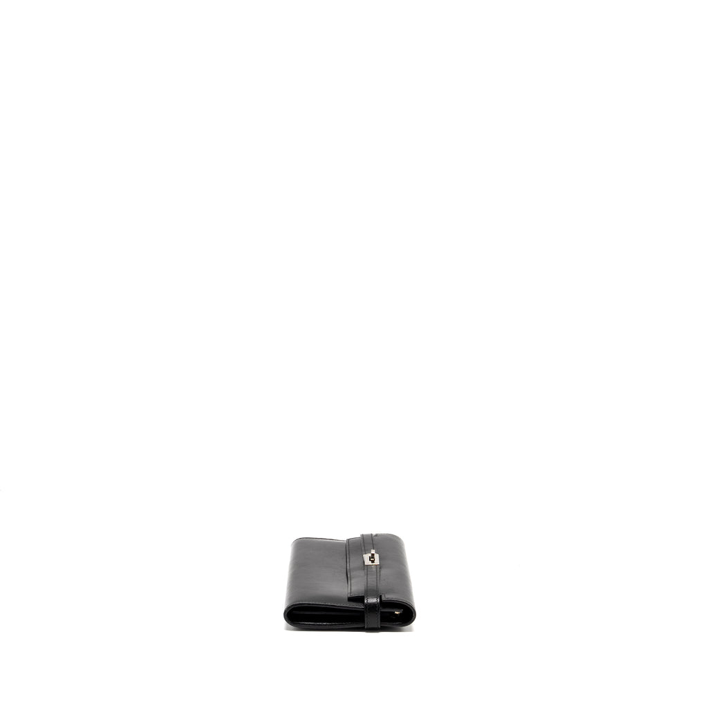 HERMES KELLY LONG WALLET BOX BLACK SHW