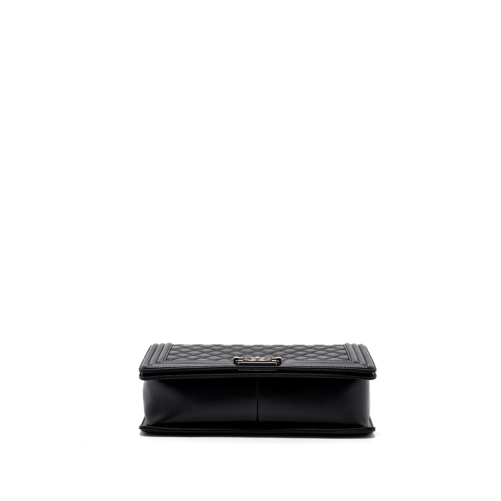 CHANEL NEW MEDIUM BOY BAG LAMBSKIN BLACK RUTHENIUM HARDWARE