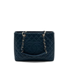 CHANEL GRAND SHOPPING TOTE/ GST CAVIAR DARK BLUE SHW