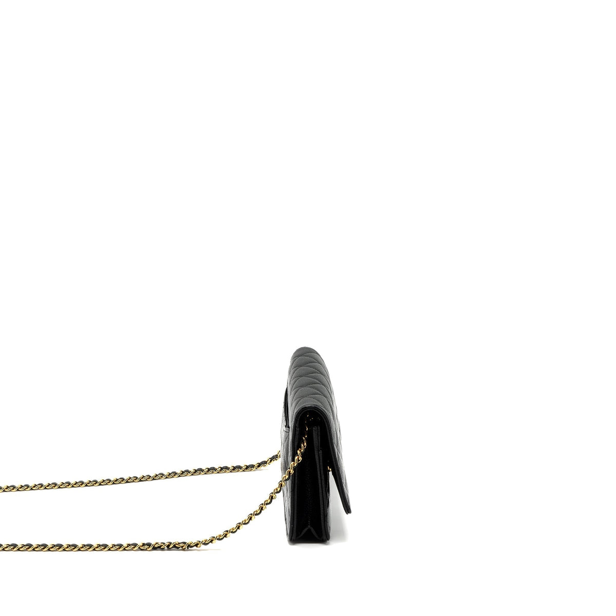 CHANEL CLASSIC WALLET ON CHAIN CAVIAR BLACK GHW(MICROCHIP)