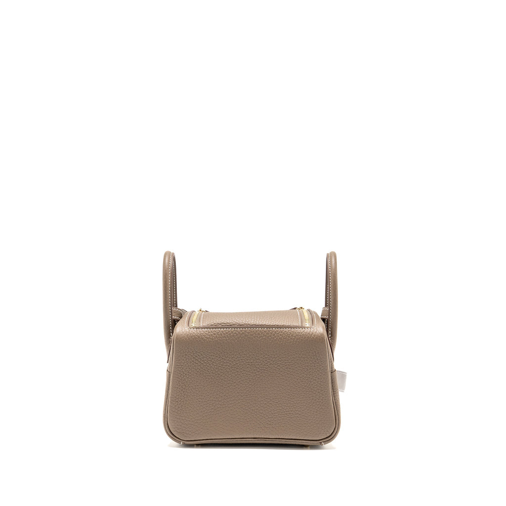 Hermes Mini Lindy Clemence Etoupe GHW