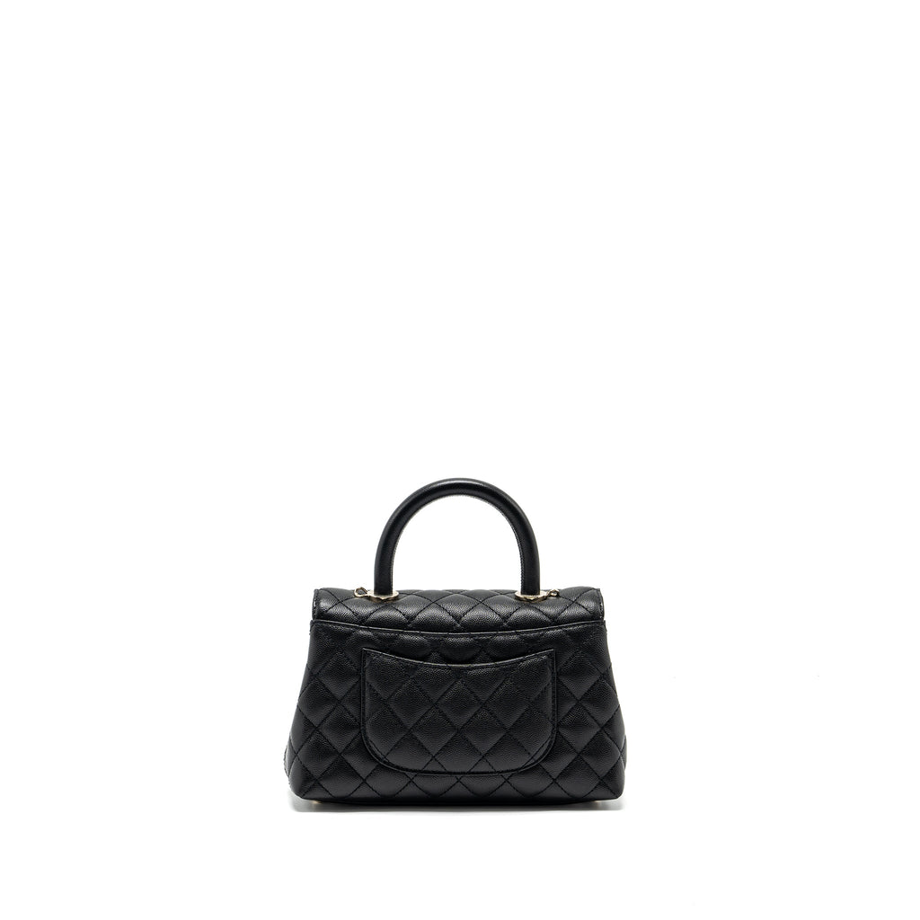 CHANEL SMALL COCO HANDLE CAVIAR BLACK LGHW (MICROCHIP)