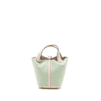 HERMES PICOTIN 18 LUCKY DAISY LOCK BAG SWIFT NATA/VERT/BLANC SHW
