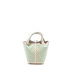 Hermes Picotin 18 Lucky Daisy Lock Bag Swift Nata/Vert/Blanc SHW