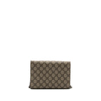 GUCCI DIONYSUS WALLET ON CHAIN GG SUPREME CANVAS/ LEATHER BEIGE/ EBONY SHW