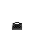 CHANEL MINI 31 CLUTCH WITH CHAIN SHINY CALFSKIN BLACK LGHW (MICROCHIP)