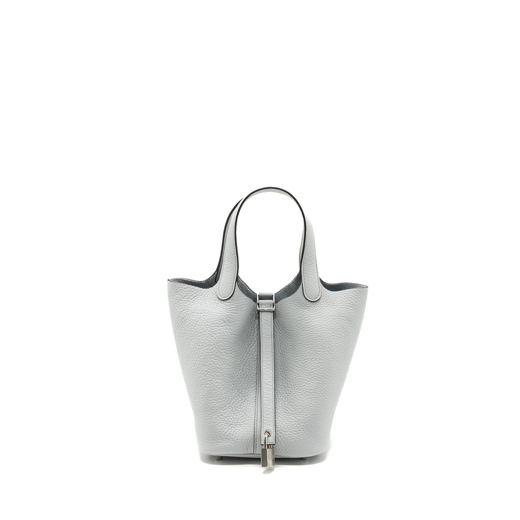 Hermes picotin 18 lock bag clemence blue pale SHW