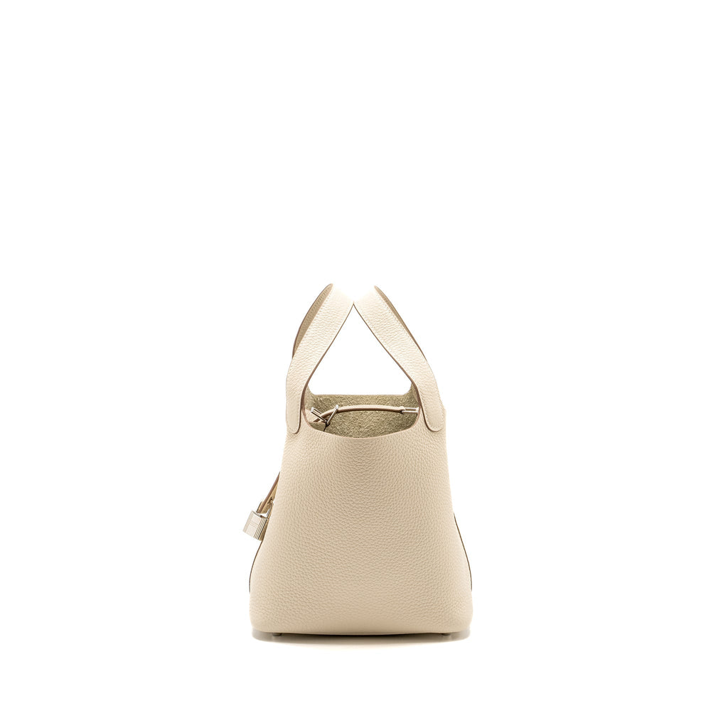 Hermes Picotin18 Lock Bag Clemence Craie SHW