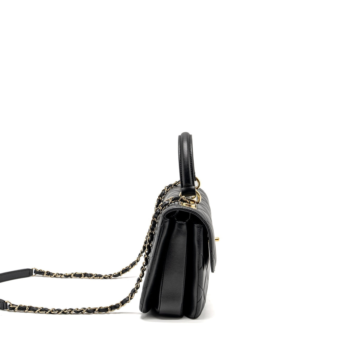 CHANEL SMALL TRENDY CC FLAP BAG LAMBSKIN BLACK GHW