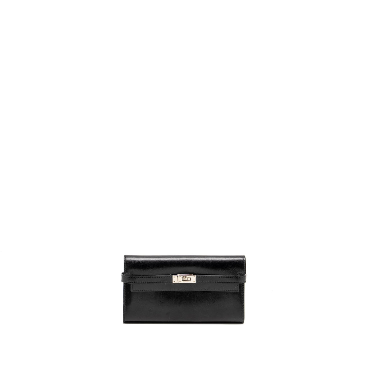 HERMES KELLY LONG WALLET BOX BLACK SHW