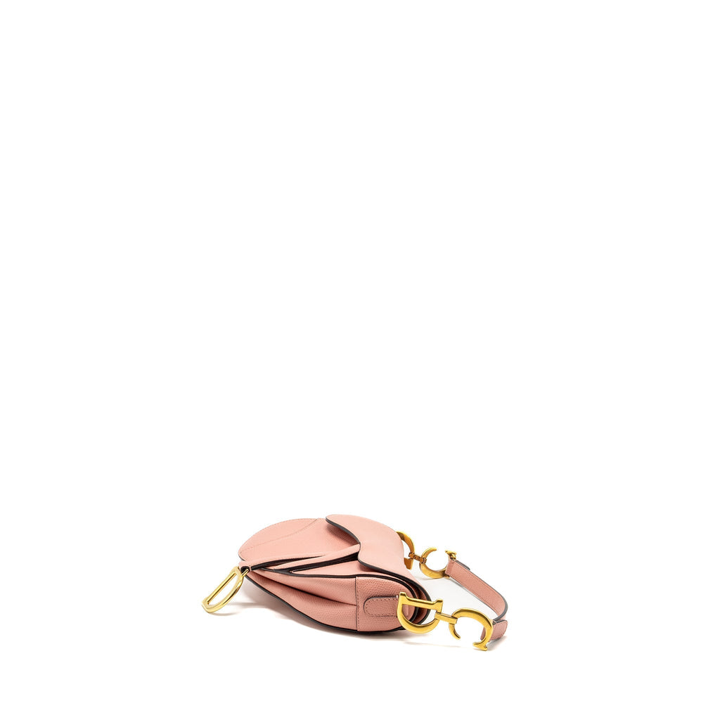 DIOR MINI SADDLE BAG GRAINED CALFSKIN PINK GHW