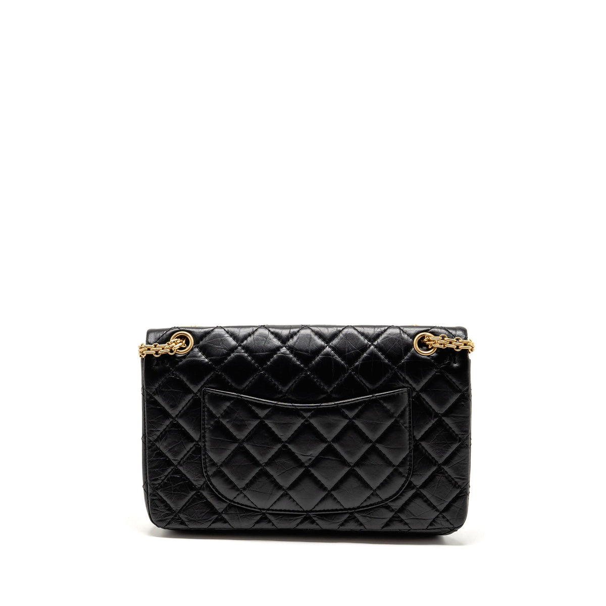 CHANEL LARGE 2.55 REISSUE FLAP BAG AGED CALFSKIN BLACK GHW