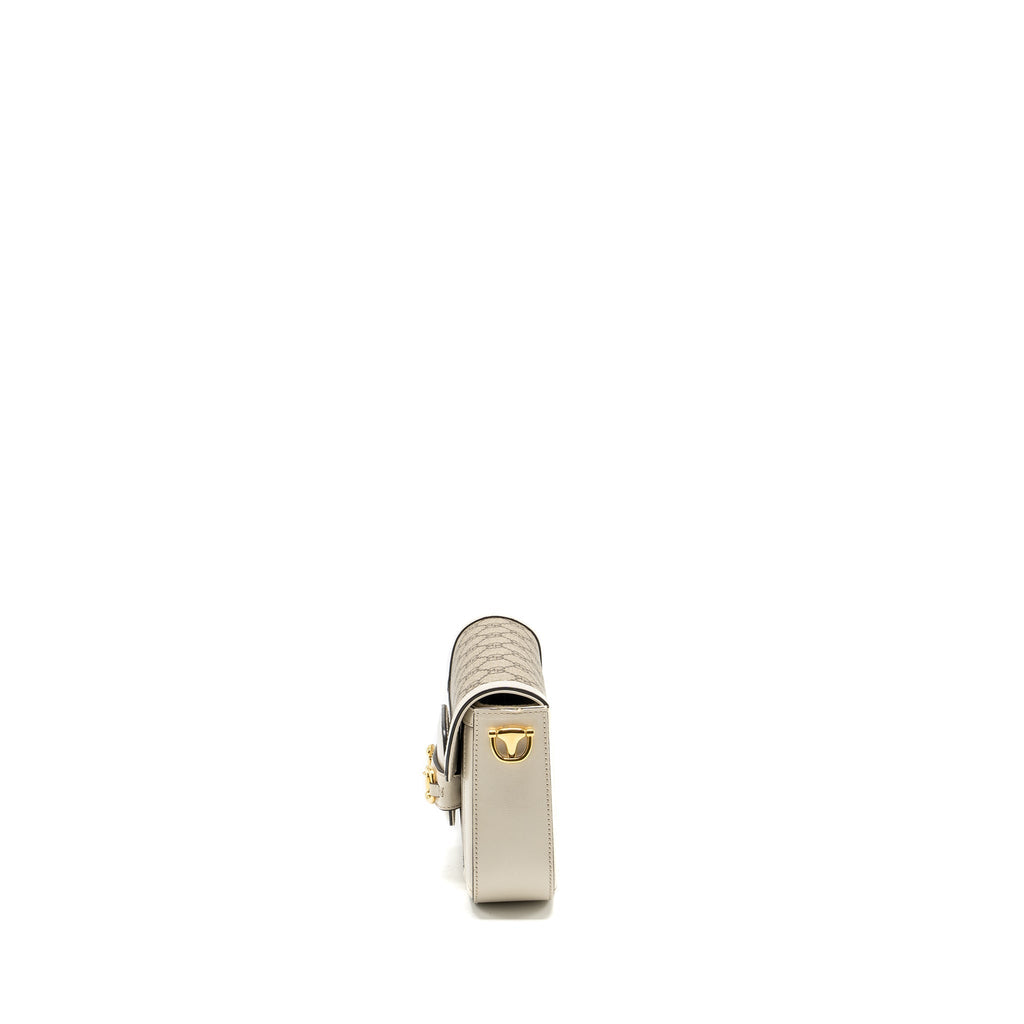 GUCCI MINI HOURSEBIT 1955 BAG GG SUPREME CANVAS/LEATHER GHW