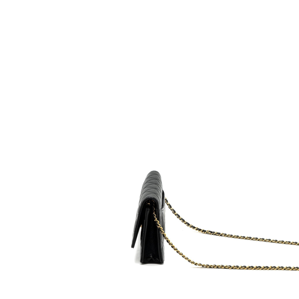 CHANEL CLASSIC WALLET ON CHAIN CAVIAR BLACK GHW(MICROCHIP)