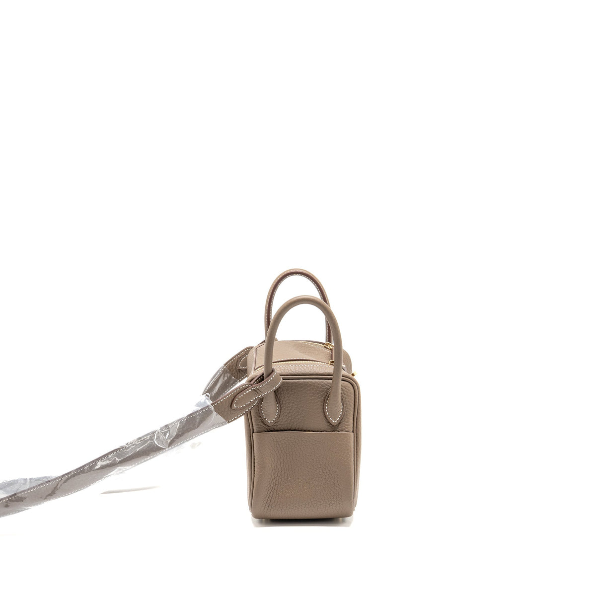 Hermes Mini Lindy Clemence Etoupe GHW