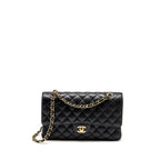 CHANEL MEDIUM CLASSIC DOUBLE  FLAP BAG CAVIAR  BLACK GHW