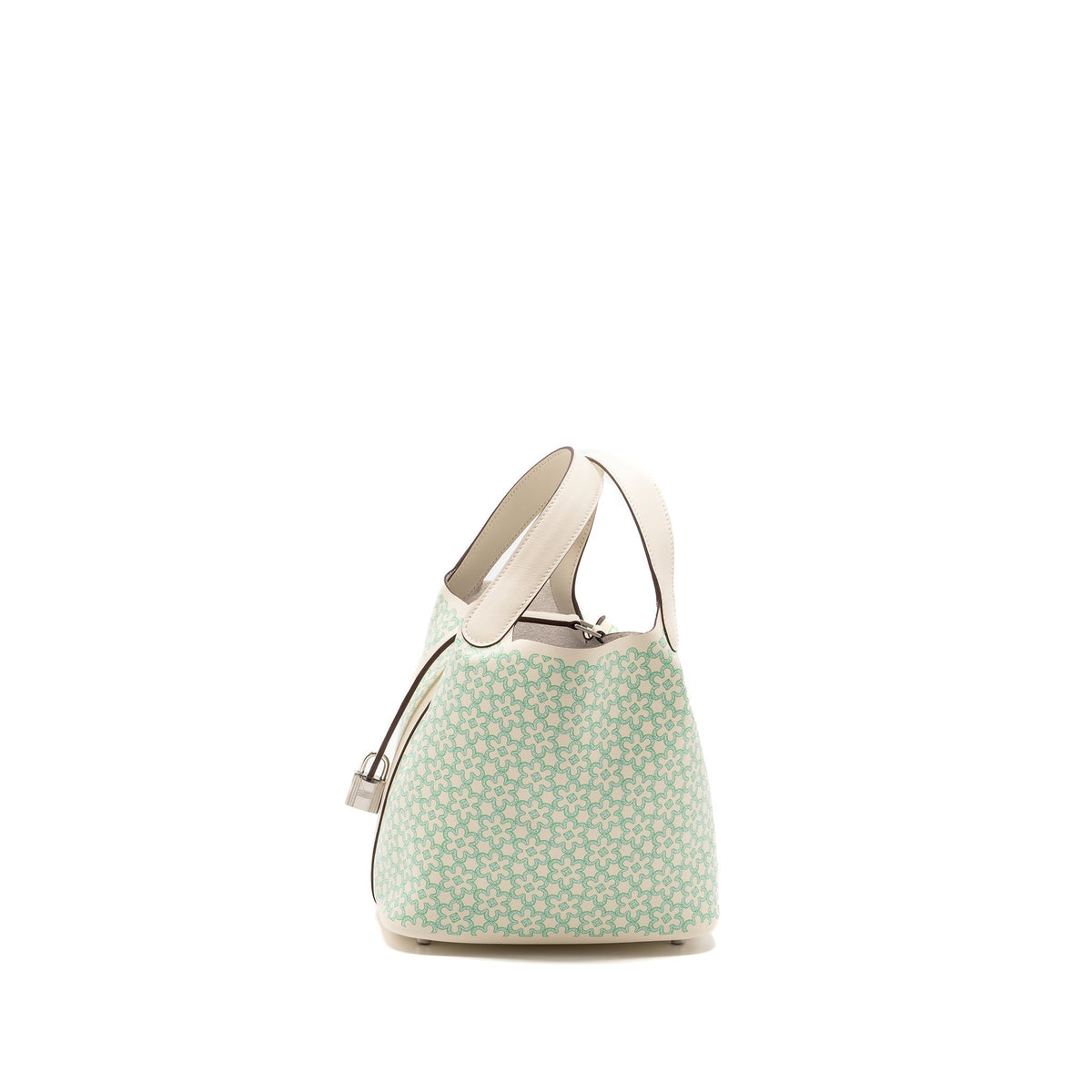HERMES PICOTIN 18 LUCKY DAISY LOCK BAG SWIFT NATA/VERT/BLANC SHW