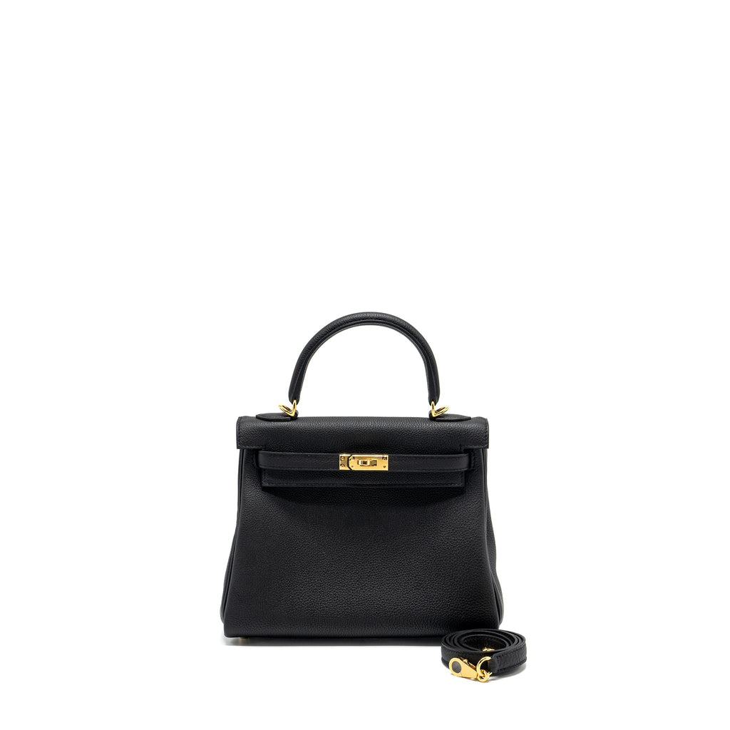 Hermes Kelly 25 Togo Black GHW