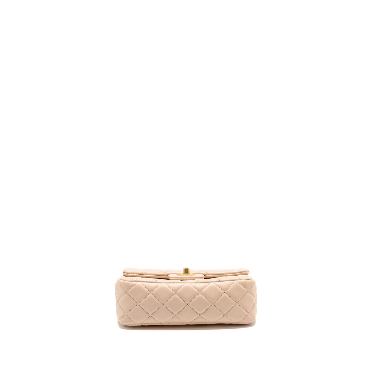 CHANEL PEARL CRUSH MINI RECTANGULAR FLAP BAG LAMBSKIN LIGHT PINK GHW (MICROCHIP)
