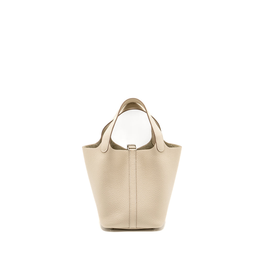 Hermes Picotin18 Lock Bag Clemence Craie SHW