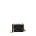 CHANEL COCO LOVE FLAP BAG WITH ADJUSTABLE CHAIN CAVIAR BLACK GHW (MICROCHIP)