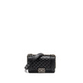 CHANEL SMALL BOY BAG CALFSKIN BLACK RUTHENIUM HARDWARE